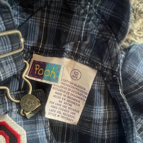 Vintage Winnie the Pooh Baby Short Overalls Size 12M - Picture 5 of 5